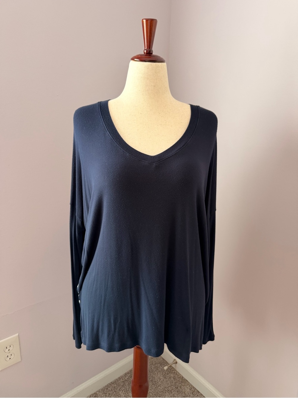 CAbi Navy V-Neck Long Sleeve Tunic